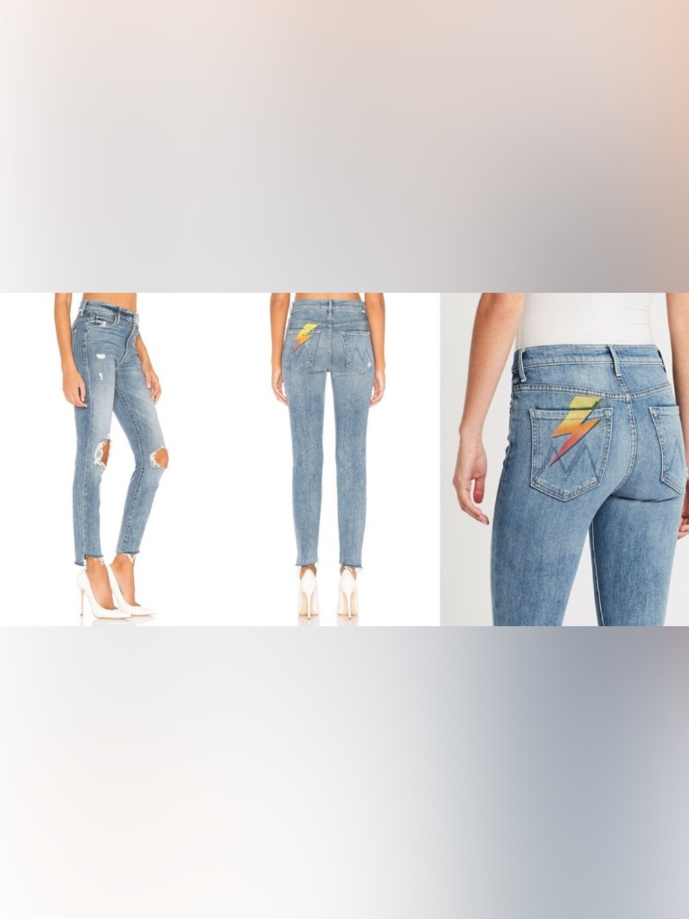 Mother denim step fray high rise ankle jeans